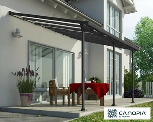 Palram - Canopia | Feria 3 x 4.3 DIY Patio Cover Kit Dark Grey Clear - Picture 1 of 11