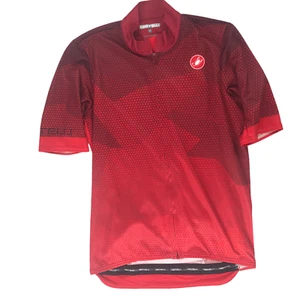 CASTELLI Women's M Cycling Jersey. Red Black Full Zipper in Front Short Sleeve - Picture 1 of 11