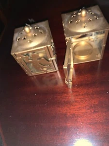 2 Teelichthalter Metall,Glas goldfarben ca. 6,5x8 cm Weihnachten Hängen o.Stelle - Bild 1 von 2