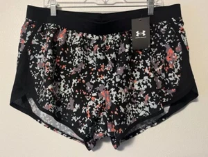Under Armour Fly By 2.0 bedruckte Damenshorts XL 1350198-009 schwarz Training neu mit Etikett - Bild 1 von 12