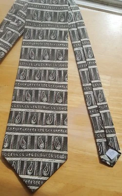 Corbata de seda Alexander Lloyd verde con patrón Foto 1 de 3