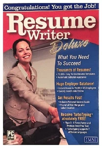 Resume Writer Deluxe Pc New Boxed XP 1000's Of Resumes Hugh Employer Database - Picture 1 of 3