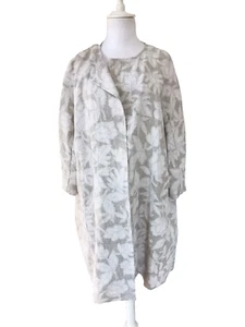 ✨MARINA RINALDI  LINEN Duster COAT   Plus size 31-US W22_It60_De52_Fr56_Gb26 - Picture 1 of 20