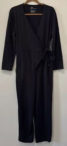 STORQ Women's Maternity Flex Fit Wrap Jumpsuit Black Size 3 M Long Sleeve Cotton