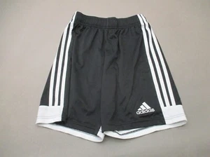 ADIDAS CLIMALITE Size M Boys Black Stretch Waist Athletic Running Shorts 974 - Picture 1 of 8