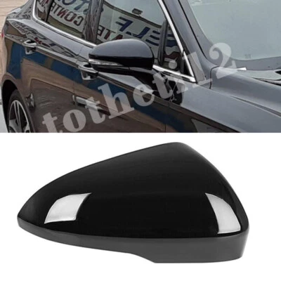 Tapa de cubierta de espejo retrovisor delantero derecho negro brillante para Ford Fusion 2013-20 Foto 1 de 4