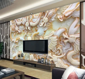 3D Jade Dragons 622 Wall Paper Murals Wall Print Wall Wallpaper Mural AU Kyra - Picture 1 of 6