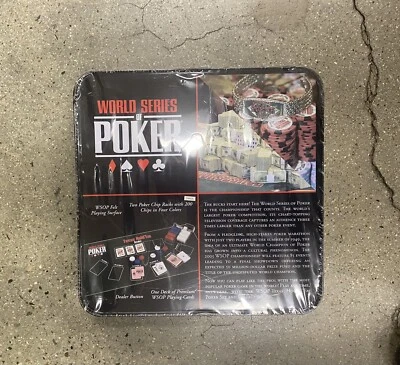 WORLD SERIES OF POKER TEXAS HOLD'EM POKER SET & COLLECTOR'S TIN - NEW - Image 1 of 2
