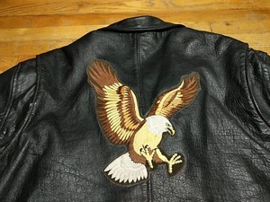 Mens Black Leather Motorcycle Jacket Sz XXL Xelement Screaming Eagle Heavy - Picture 1 of 20