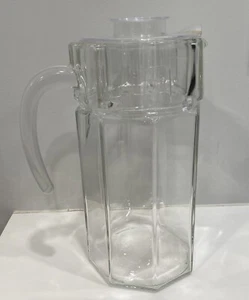 Vintage Arc France Crystal Clear Octime Glass Pitcher Lid Juice Water - Picture 1 of 9