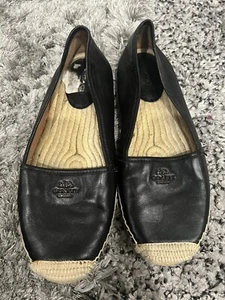 Coach Rhodelle Lammfell Espadrilles Damen Größe 9,5B schwarz flache Slipperschuhe - Bild 1 von 9