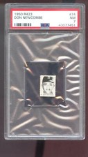 1950 R423 #74 Don Newcombe PSA 7 Graded Baseball Card MLB Game Strip Orange Back