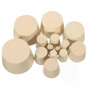Rubber Stopper Bottle Tapered Hole Bung Plug Lab test Tube Sealing Plugs - Picture 1 of 27