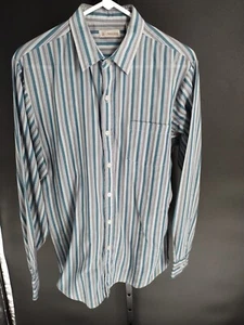 Vintage Chess King Mens Large Button Shirt Striped 16.5 - Picture 1 of 6