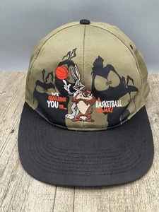 VTG 1996 Space Jam Embroidered Taz Bugs Bunny We Challenge You Snap Back Hat Cap - Picture 1 of 10