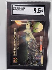 1992-93 NBA Hoops Barcelona, Spain 1992 Summer Olympics Plastic Card SGC 9.5