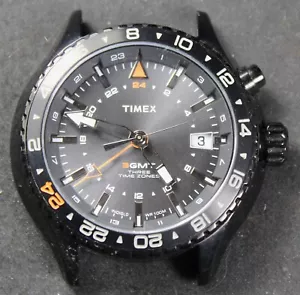 Timex 3GMT 1854 Intelligente Quarz 46 mm 100m Taucheruhr - benötigt Akku - Bild 1 von 3
