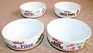 1987 VTG Kellogg's 4x Cereal Bowls Coco Pops/Rice Krispies/Frosties/Fruit-Fibre - Picture 1 of 16