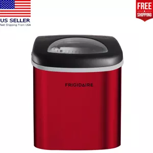 Ice Maker Rapid Production Ample Storage Red Stainless Steel Convenience 26 Lbs - Picture 1 of 6
