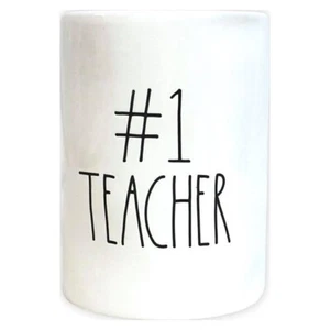 Rae Dunn #1 TEACHER LL Font Richly Scented Candle Sweet Apple Size 11.4oz - Picture 1 of 1