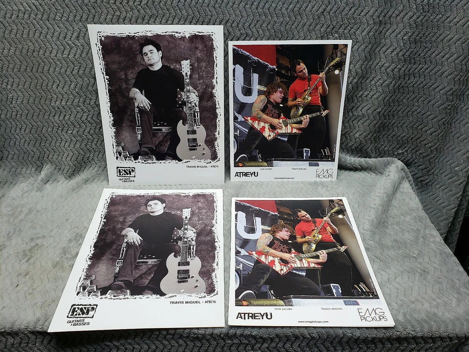 LOTE 12 fotos promocionales de guitarras y pastillas EMG Atreyu ESP Foto 1 de 1