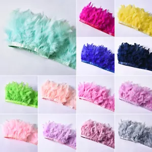 1M Turkey Feather Fringe Ribbon Trim Wedding Stage Decor Craft Sewing 26 Colors - Picture 1 of 37