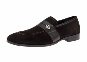 DTI BB Signature Rino Lux Mens Suede Leather Handmade Slip-On Dress Loafer Shoes - Picture 1 of 7