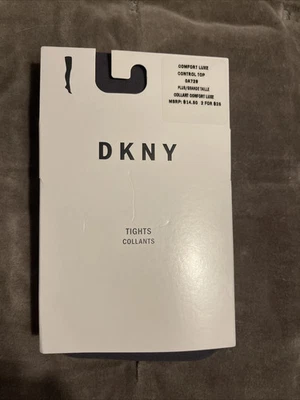 Medias DKNY, talla alta. Tapa de control. Franela gris. Se adapta a la talla 145-195 libras. Foto 1 de 3