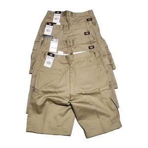 NWT Dickies Cargo Shorts Men 30 Loose Fit Khaki 10" Inseam Work Lot of 4 - Picture 1 of 5