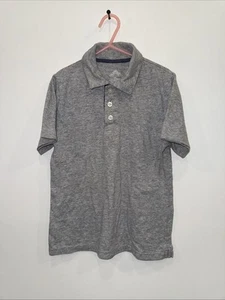 ThereABouts Polo Shirt Boys S 8 Collared Gray Short Sleeve 1/4 Button Up - Picture 1 of 10