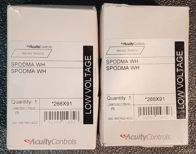 2 Pack  Acuity Controls SPODMA WH, 266X91, 1 Switch, Auto-On, Low Voltage, White - Image 1 of 2