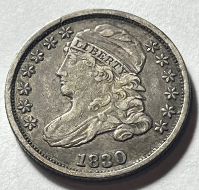 1830 Capped Bust Silver Dime -Beautiful Details *Rev. Attempted Drill Hole - Image 1 of 4