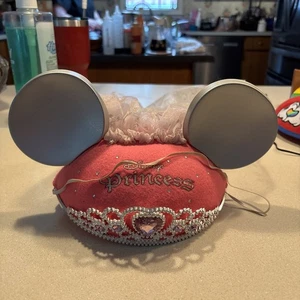 Disney Princess Crown Veil Mickey Mouse Ears - Walt Disney World Name - Picture 1 of 8