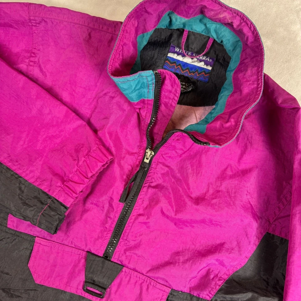 Jaqueta Pulôver Anorak Vintage Branca Sierra Feminina L Roxa Azul-petróleo Preta - Imagem 1 de 4