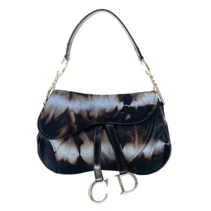 DIOR Double Saddle Multi-colour Pony Hair Shoulder Bag - Picture 1 of 19