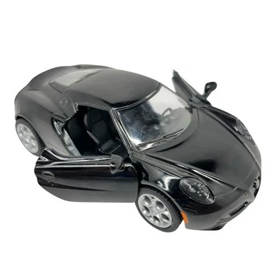 Kinsmart Alfa Romeo 4C Diecast Model Car 1:32 Black KT5366 pull back action - Image 1 of 4