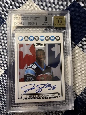 2008 Jonathan Stewart rookie Premiere Auto Rc  BGS-9-10.   $22.00 - Image 1 of 2