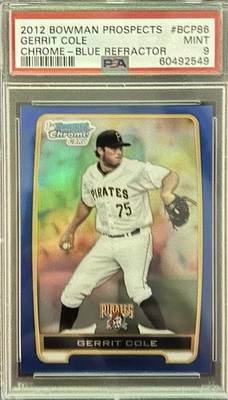 2012 Bowman Prospects Gerrit Cole #BCP86 Chrome Blue Refractor /250 - PSA 9 - Image 1 of 2
