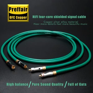 Preffair OFC+Silver Plated Hybrid HiFi RCA Cable Audio Signal Interconnect Cable - Picture 1 of 14