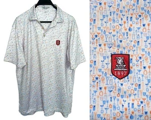 Polo de Golf Peter Millar Huntingdon Valley Country Club Novedad Bebidas Estampado M - Imagen 1 de 5
