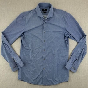 Hugo Boss Shirt Mens Size 41/16 Jason Blue Button Up Stretch Slim Fit Preppy - Picture 1 of 9