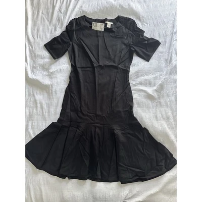 H&M Little Black Dress Fit and Flare Women's Size 12 Cocktail Career Drop Waist - Image 1 of 4