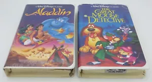 Disney 2 VHS Tapes - The Great Mouse Detective & Aladdin; Black Diamond; Good - Picture 1 of 4