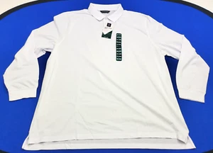 Members Mark Stretch Pique Polo Classic Fit Long Sleeve Shirt Mens XXXL White - Picture 1 of 5