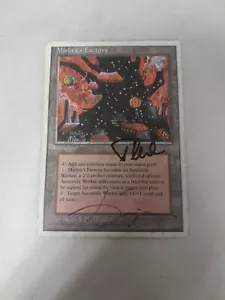 Mishra's Factory Fourth Edition HP/DM Magic The Gathering Signed Twice - Picture 1 of 10