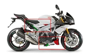 Aprilia Tuono V4 1000 Italian flag side & belly pan graphics decals set - Picture 1 of 9