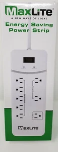 MaxLite 8 Outlet Energy Saving Power Strip with Surge Protection,4ft Heavy Duty - Picture 1 of 5