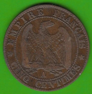 France 5 Centimes 1856 A Very Fine nswleipzig - Picture 1 of 2