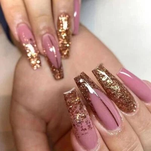 Tool Fake Nails Glitter Butterfly Coffin False Nails Nail Tips Wearable - Picture 1 of 8