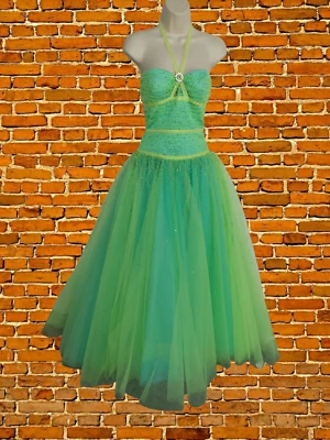 FLIRT MAGGIE SOTTERO UK 6 LIME GREEN SLEEVELESS BEADED BONED OCCASION PROM DRESS - Image 1 of 4
